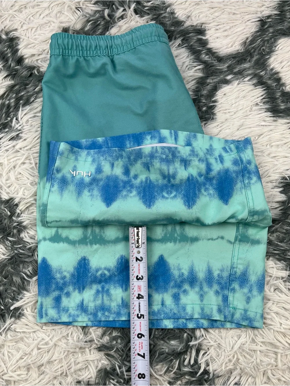 HUK Men’s Blue Swim Trunk Volley Performance Fishing Salt Dye Size Small